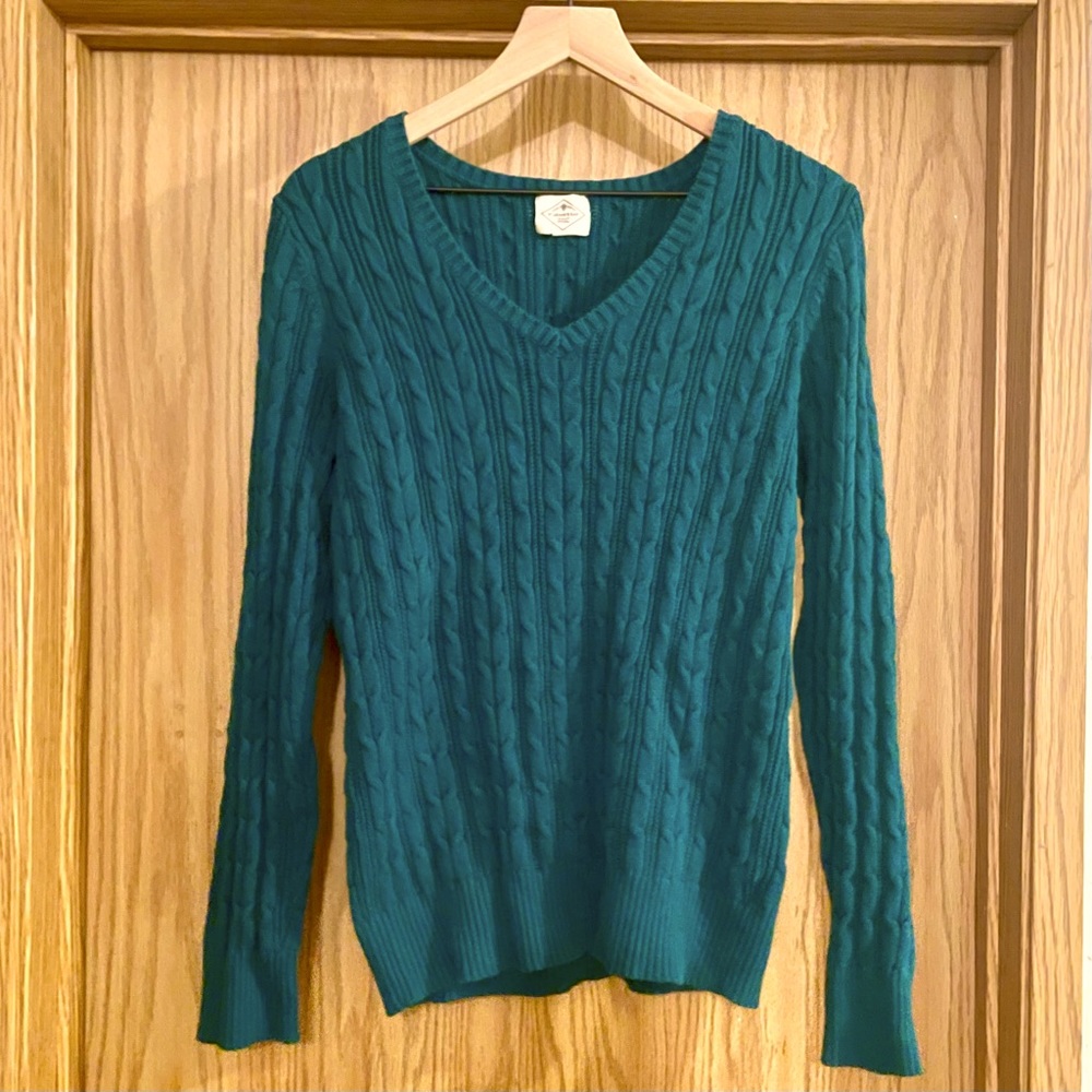 Green Cable Knit Sweater